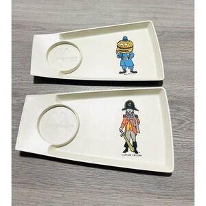Vintage 70s McDonalds Happy Meal Serving Trays  Hamburglar Set Of 2